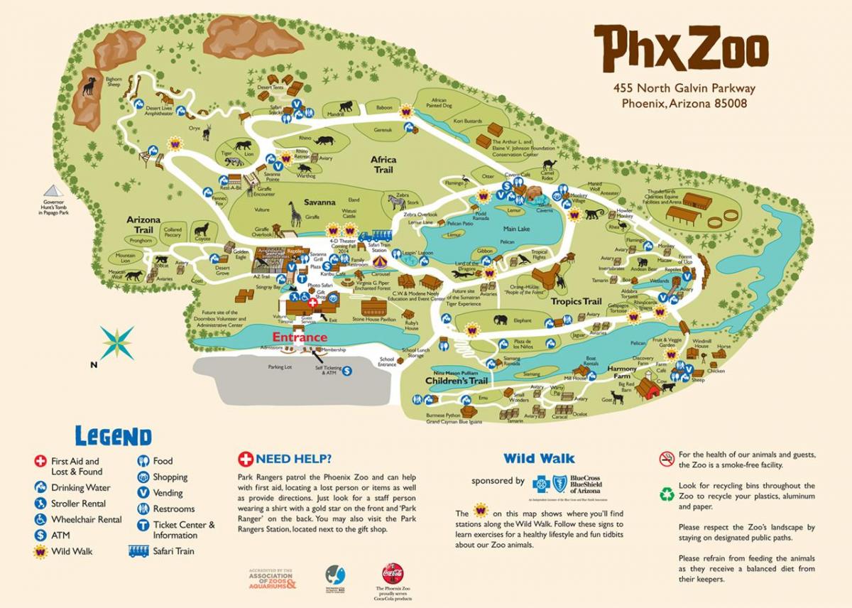 карта зоопарк Финикса
