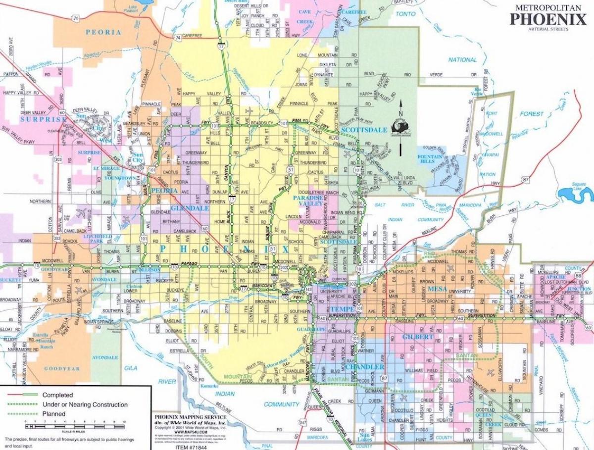 Феникс карте города Аризона