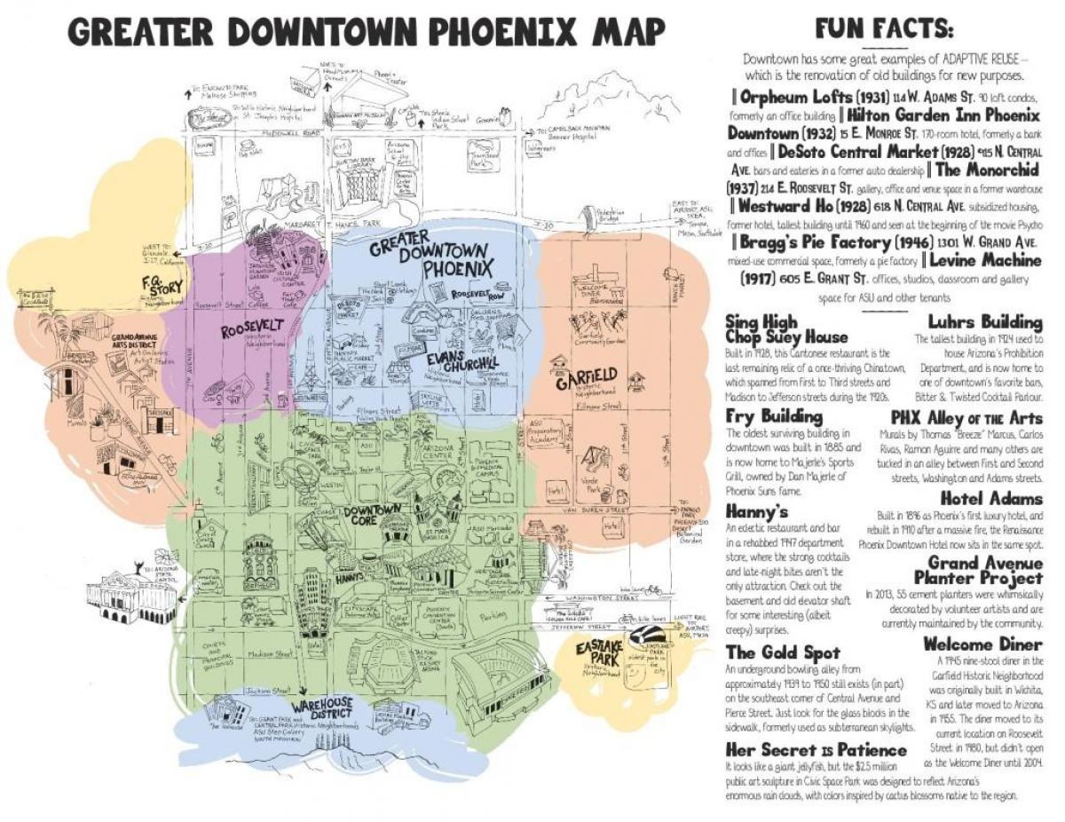 карта центра города Финикс